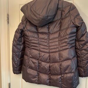Karl Lagerfeld Dark Brown Puffer Jacket with Hood